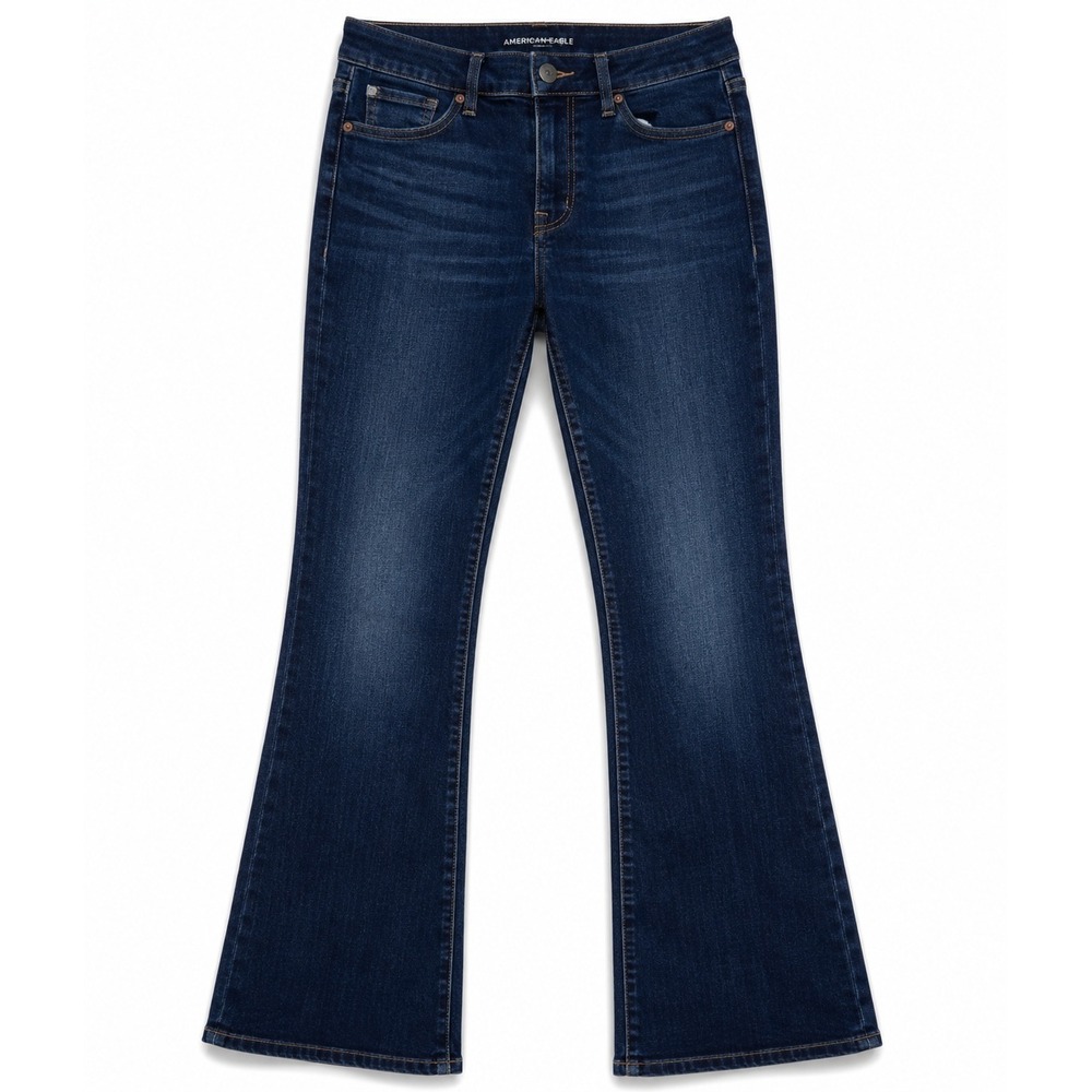 Lucky Brand Bridgette Mini Boot Jeans Womens 2/26 Dark Blue Flare High Rise